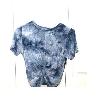 Blue and white marble/tie-dye shirt